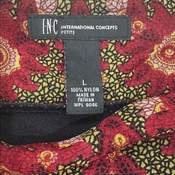 INC Boho chic peasant blouse Top Womens L sheer puff sleeves square neckline - Picture 7 of 10